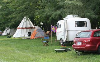 Mikhail's Turkish tent (my vigil tent at Cattle Raids), Mordak's little tent and our Scamp